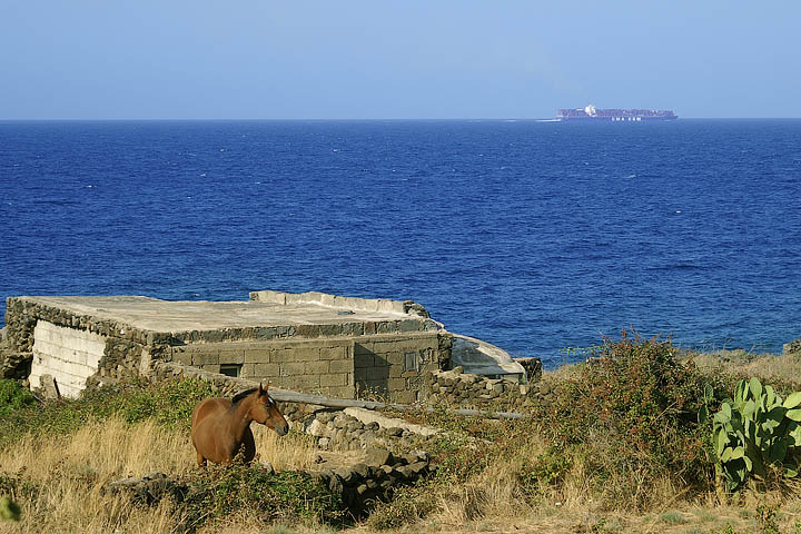 nave container ship cavallo horse pantelleria panorama