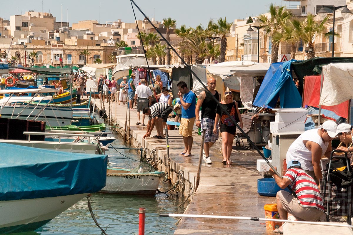 Marsaxlokk fish harbour fishing boats seaport port malta sea mare vacanze holiday island isola
