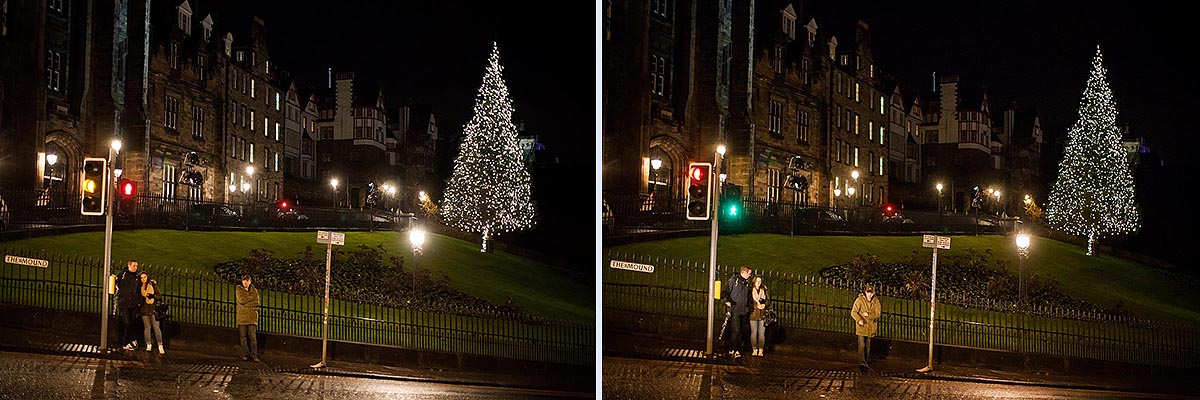 stop start traffic light waiting christmas tree edinburgh edimburgo scotland canon 5d 50mm 50 f/1.2L 1.2 USM