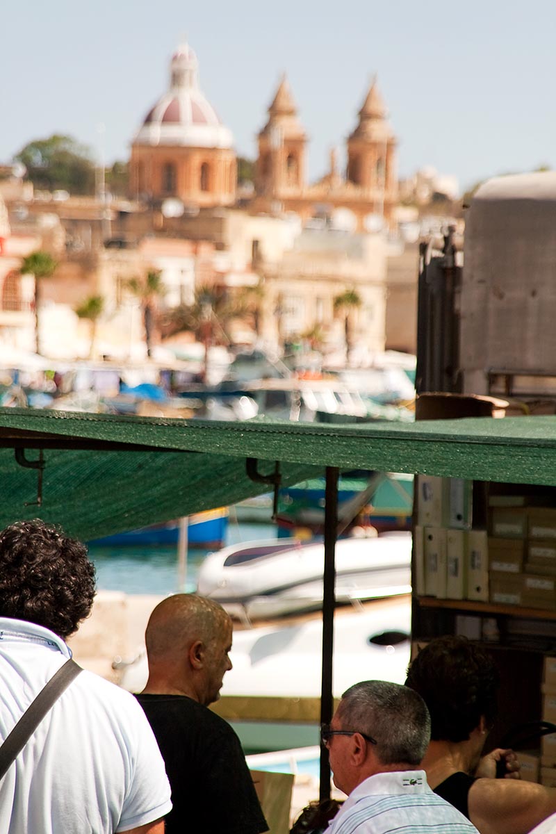 Marsaxlokk town market church malta sea mare vacanze holiday island isola